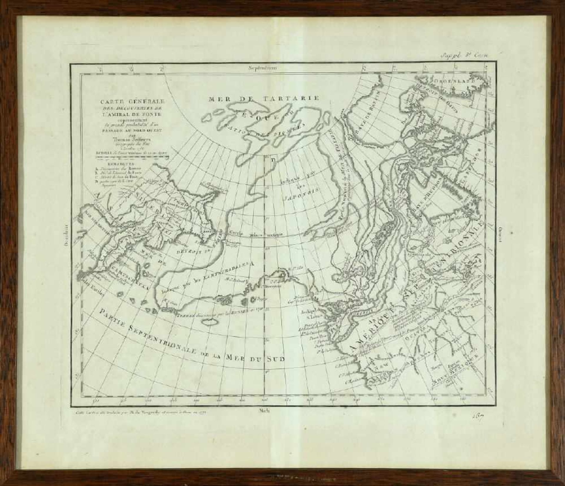 Landkarte "Carte générale des découvertes de l'Amiral de Fonte"