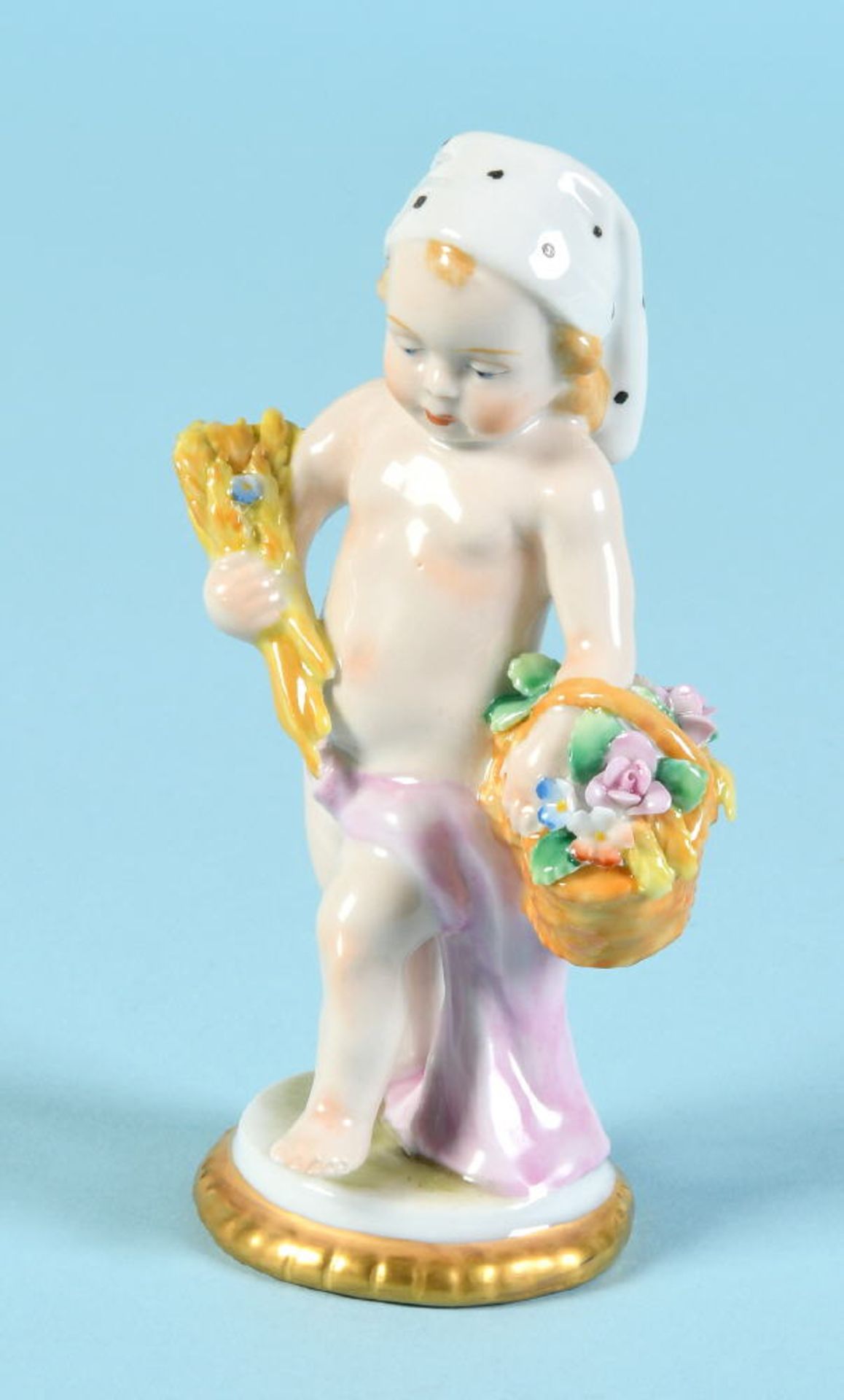 Figur - Mädchen mit Blumenkorb "Sitzendorf"
