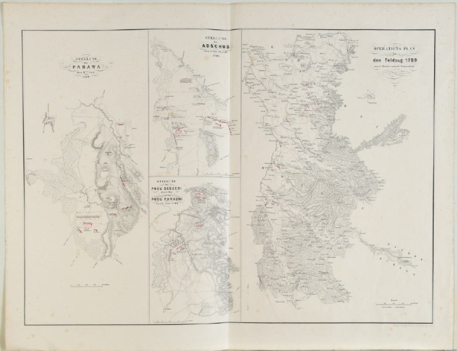 Landkarte "Operationsplan für den Feldzug 1789"