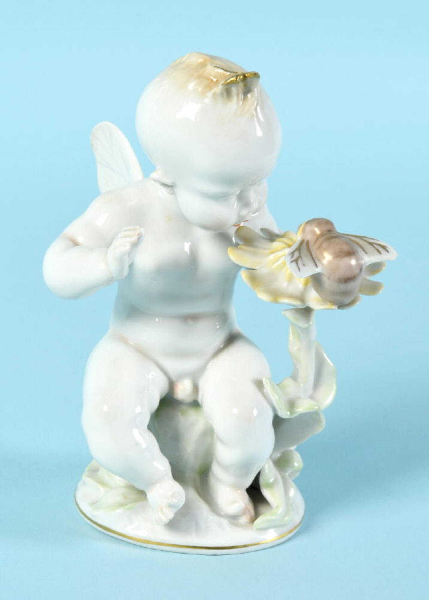 Figur - Kleine Elfe mit Blume und Hummel "Rosenthal, Selb"