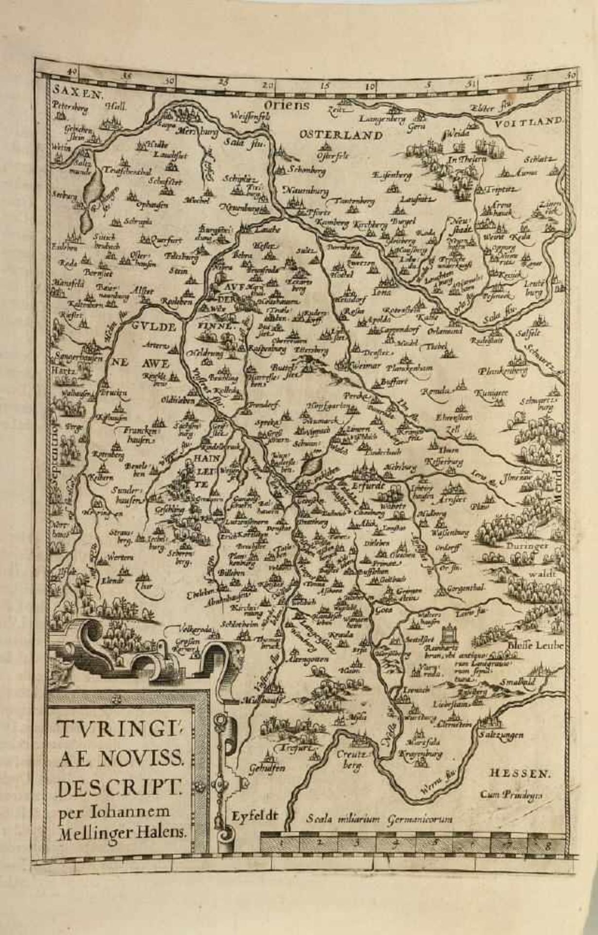 Landkarte "Turingiae Noviss. Descript. (Thüringen)"