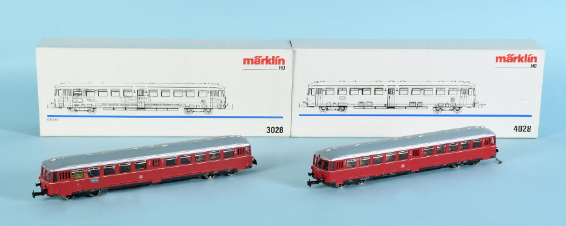 Märklin - Akku-Triebwagen und Beiwagen, Nr. 3028/4028