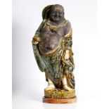 , Chinese, stonewear glazed laughing Buddha. Late Qing dyn. Or early republic.