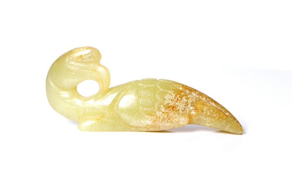 antique, Chinese, Qing dyn. Nephrite jade, phoenix