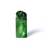 , Chinese jade, , apple green, finial or seal jadeite