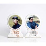 pair of cultural revolution medallions, portraying Mao