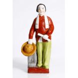 cultural revolution, porcelain, portraying a red guard girl, giving a speech.