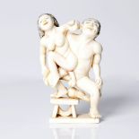 an antique, Japanese antler or bone, erotic netsuke.