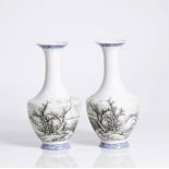 A pair of , Chinese porcelain vases. Republic period