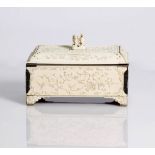 a lovely, antique, Chinese bone, jewelry box. Late Qing dyn.