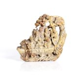 Chinese soapstone carving, depicting the 8 immortals,