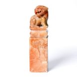 Chinese , soap stone seal, depicting a well carved lion.