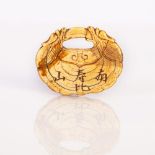 rare, antique, Chinese, antler pendant Ming