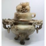 , Chinese, fine jade censer . Qing dyn. Late 18th cent early 19th