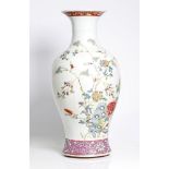 , Chinese vase, portraying peonies, bats and scholars rock, early republic of china.