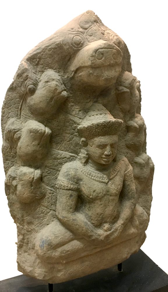 southeast Asian , Khmer, stone carving of Buddha . Angkor period, - Image 3 of 9