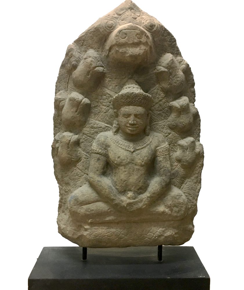 southeast Asian , Khmer, stone carving of Buddha . Angkor period,
