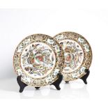 pair of millefiori, antique, chinese, porcelain plates republic period