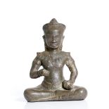 Cambodian Khmer, silvered bronze Vishnu. Late 13th, early 14 century