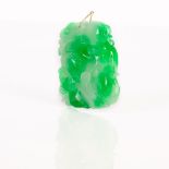 Chinese jadeite pendant with gold ring,