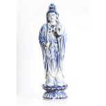 Rare Chinese republic period blue glazed kwan ying.