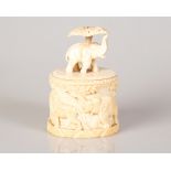African Bone Box Different Carved Animals Figures
