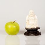 Chinese Bone Statuette Monk Wearing Cloak Figure