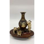 signed shibayama sculpture of men at work Japan 19th century