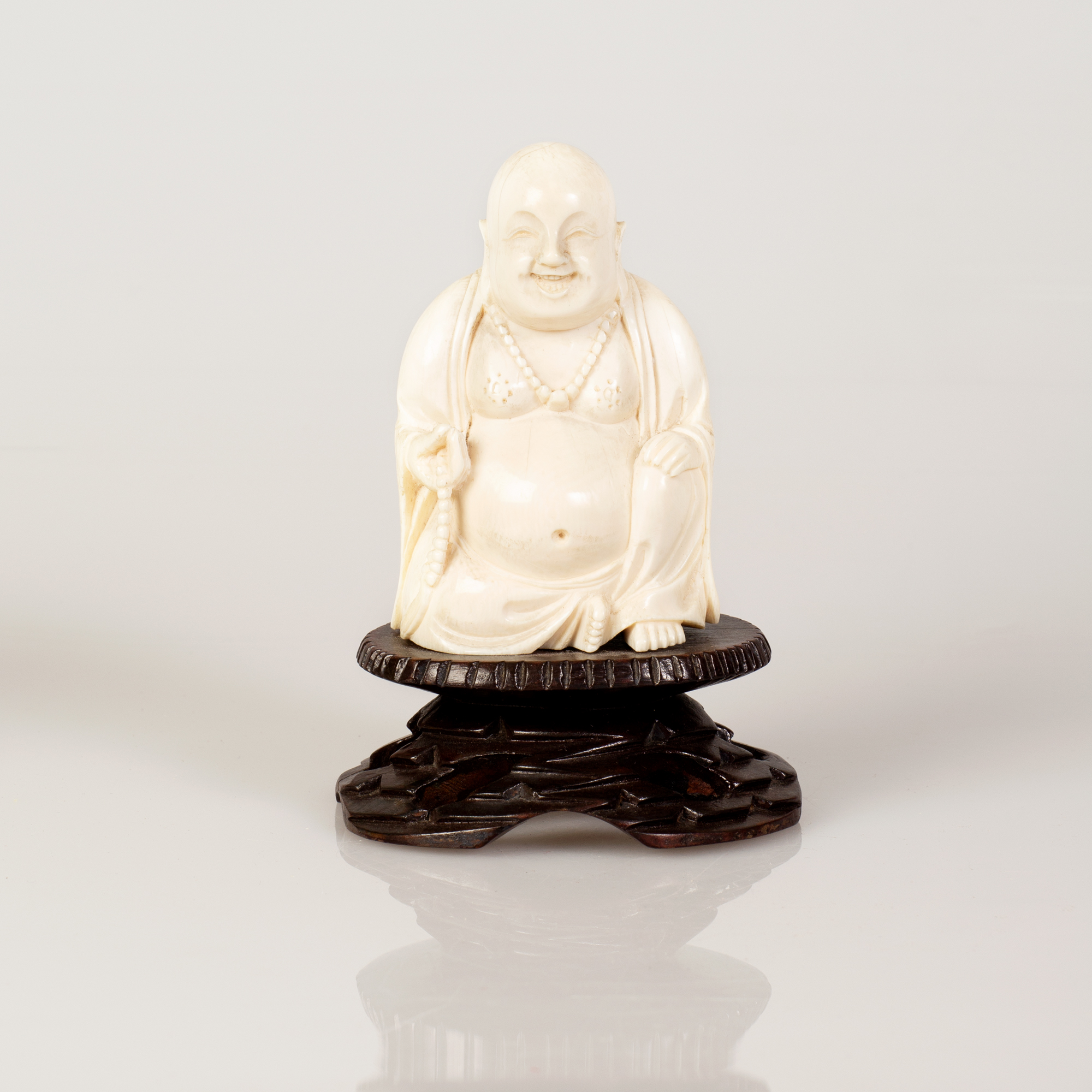 Chinese Bone Statuette Monk Wearing Cloak Figure - Image 2 of 3