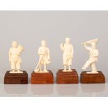 Lot 4 Chinese Bone Statuettes Workers in The 1950s