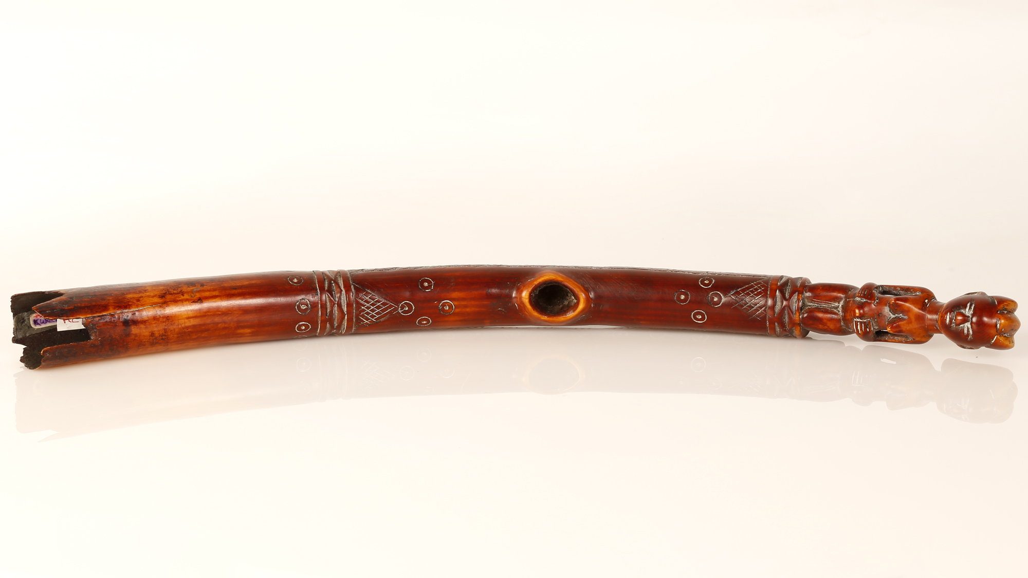 African Bone Tusk Trumpet (CONGO IVORY TRUMPET) - Image 3 of 4