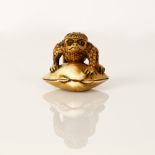 signed netsuke "Kappa" on clam shell early 1880-1900 Japan