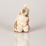 Bone Sculpture - Buddha Sleepng on a Lotus