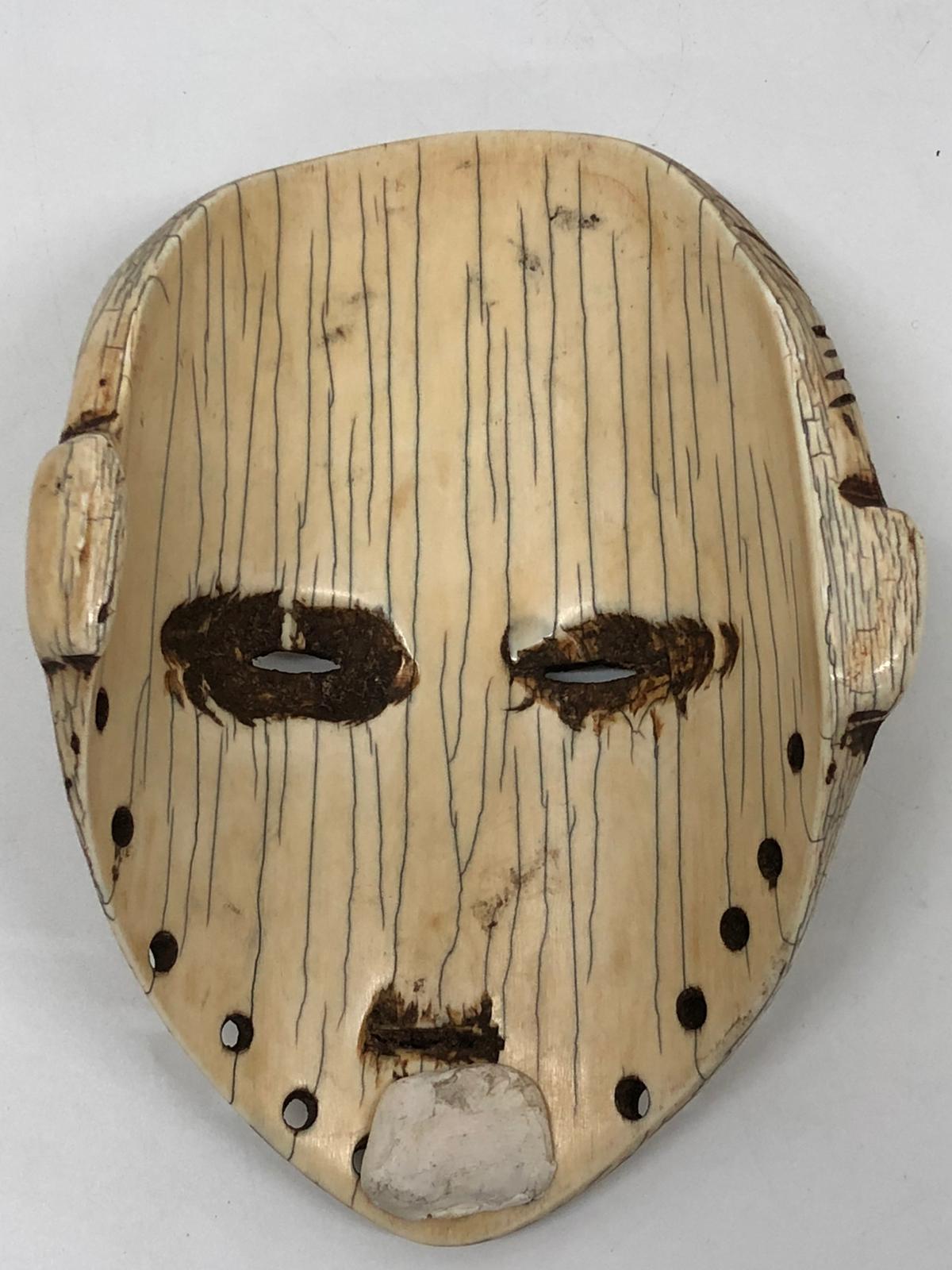 African Tribal Ornamental Bone Mask Figure of a Man, 19th Century - Image 2 of 3