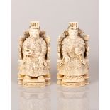 Pair of Old Chinese Bone Statuettes