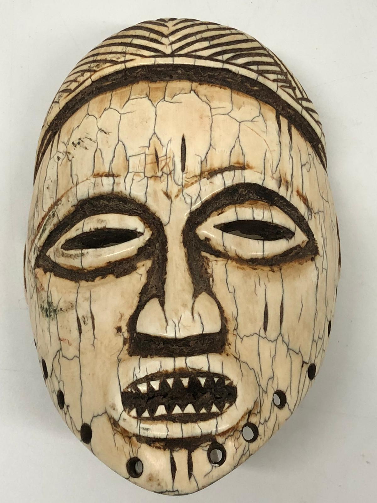 African Tribal Ornamental Bone Mask Figure of a Man, 19th Century - Image 3 of 3