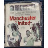 Manchester Utd framed page with Man U team including Duncan Edwards, Matt Busby - another frame with