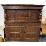 63" w x 66" h 17th Century cupboard