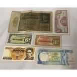 Collection of bank notes - some english, some foreign
