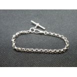 Silver Albert style bracelet with toggle bar 9.2g fully HM