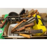 Box of chisels and other tools