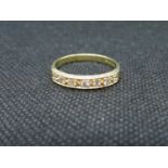 18ct yelloiw gold eternity ring set with 7x diamonds approx .33 carat