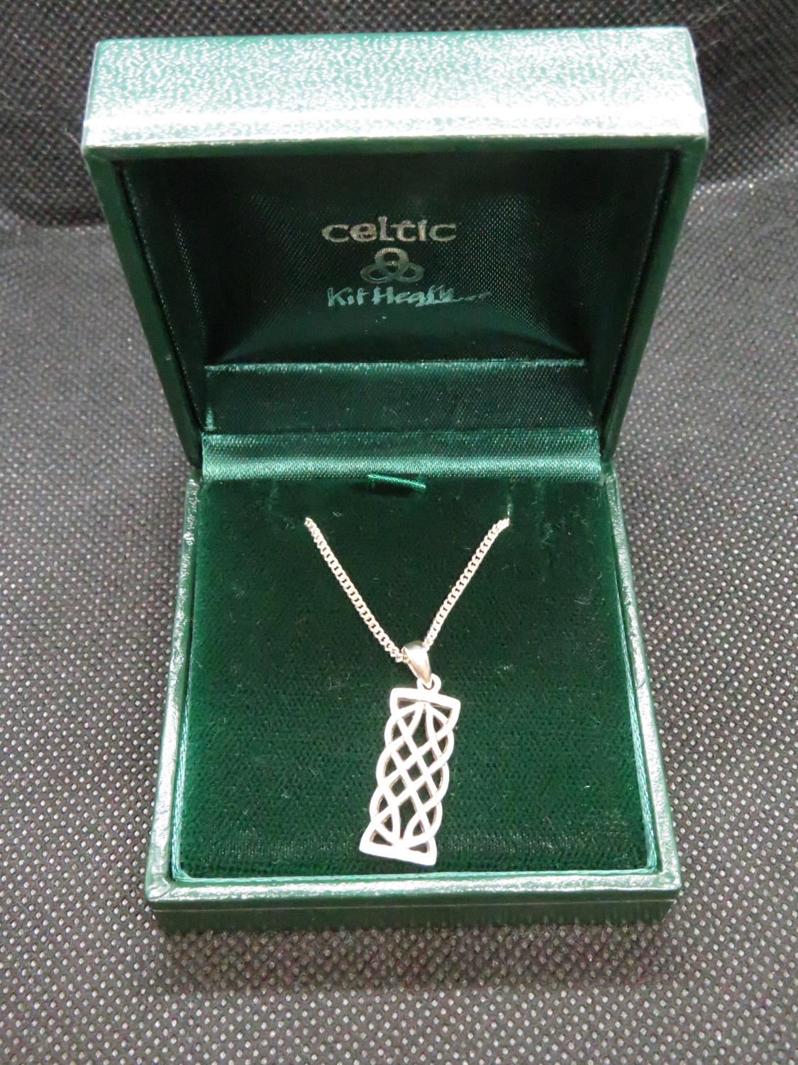 Celtic design silver pendant 16" chain nicely boxed