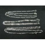 3x silver figaro link chains 15g total