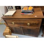 Victorian fold out desk with pigeon hole and cupboard