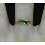 18ct dolphin ring 1.3g