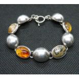 Lady's silver and agate bracelet boxed