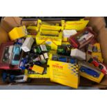 Box of boxed toy cars - large collection