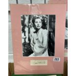 Joan Fontaine singed photo ready for framing