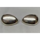 Large silver clip on earrings 35g in weight